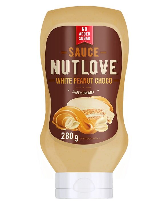 Allnutrition Nutlove Sauce White Peanut Choco Sos na Bazie Kremu Orzechowego o Smaku Białej Czekolady 280ml