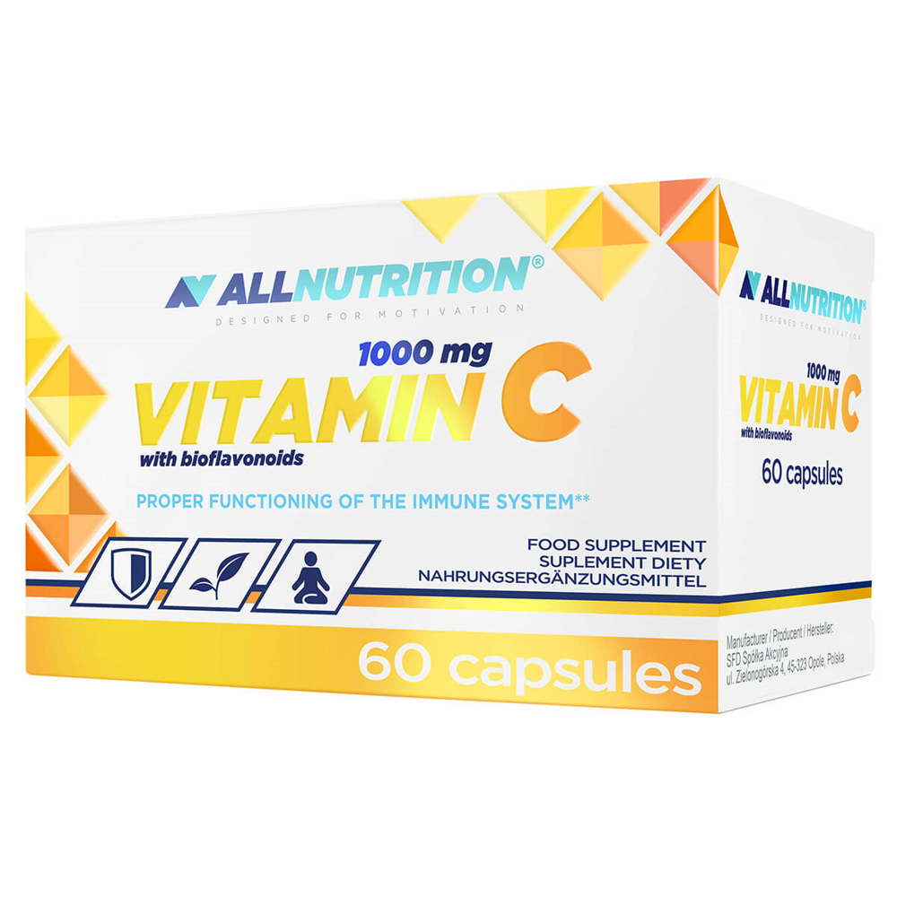 Allnutrition Vitamina C z Bioflawonoidami 1000mg Wspomagająca Układ Odpornościowy 60 Kapsułek