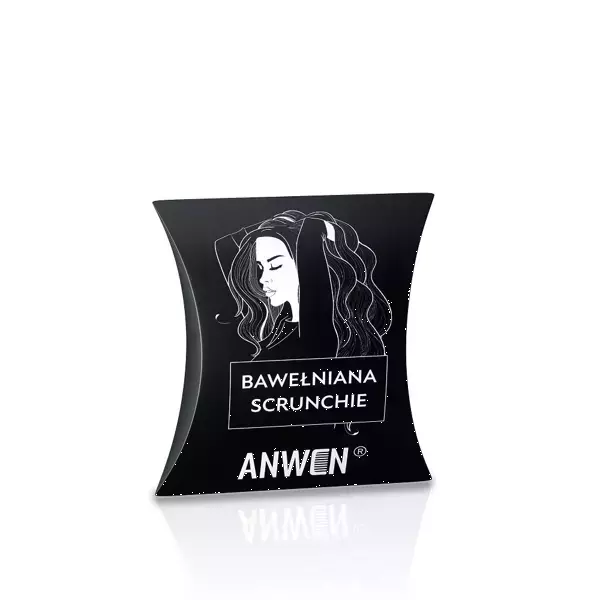 Anwen Bawełniana Scrunchie Czarna Gumka do Włosów 1 Sztuka
