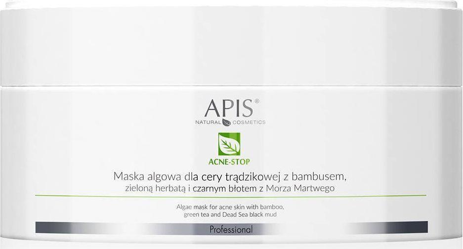 Apis Professional Acne Stop Maska Algowa z Bambusem Zieloną Herbatą i Czarnym Błotem z Morza Martwego dla Cery Trądzikowej 100g