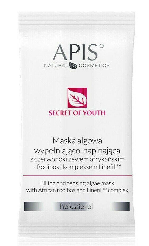 Apis Professional Secret Of Youth Wypełniająco-Napinająca Maska ​​Algowa z Afrykańskim Rooibos 20g