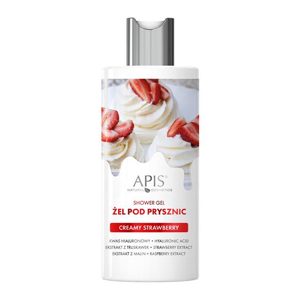 Apis Strawberry Cream Żel Pod Prysznic z Kwasem Hialuronowym Ekstraktem Truskawki i Maliny dla każdego Rodzaju Skóry 300ml