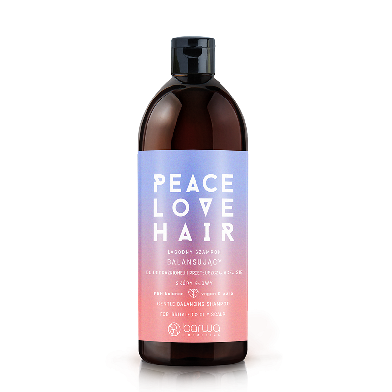 Barwa Peace Love Hair Łagodny Szampon Balansujący dla Podrażnionej i Przetłuszczającej się Skóry Głowy 480ml