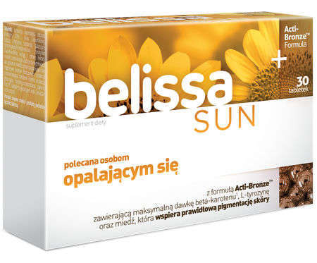 Belissa Sun 30 Tabletek Mocniejsza Opalenizna Ochrona Przed Promieniowaniem UV
