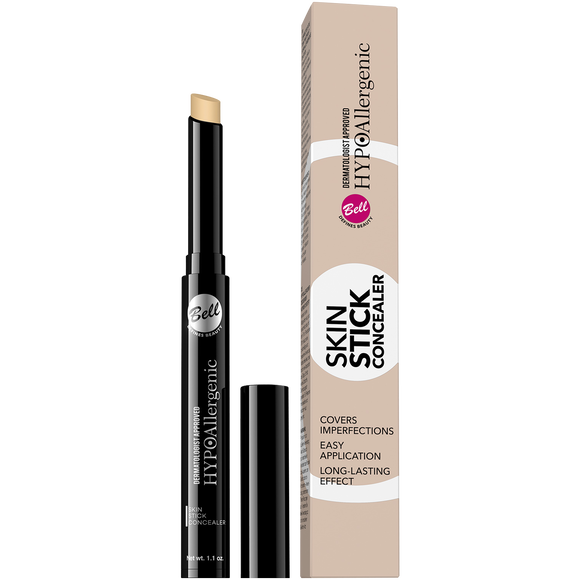 Bell HypoAllergenic Skin Stick Concealer Korektor Maskujący Niedoskonałosci w Sztyfcie 02 Warm Beige 1.2g