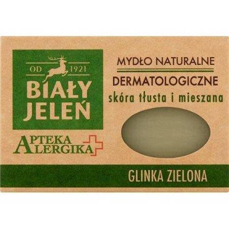 Biały Apteka Alergika Jeleń Mydło Dermatologiczne z Glinką Zieloną Skóra Tłusta i Mieszana 125g