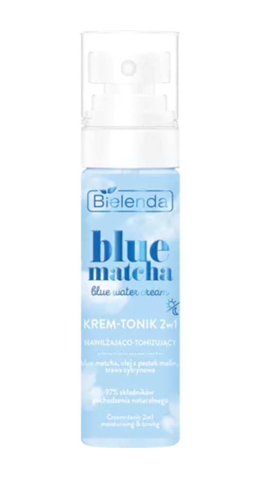 Bielenda Blue Matcha Blue Water Cream Nawilżający i Tonizujący Krem Tonik dla Każdego Rodzaju Cery 75ml