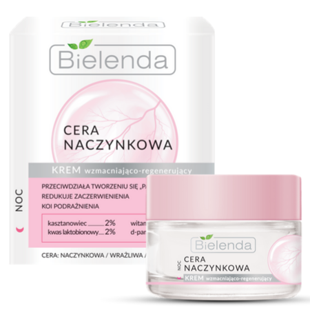 Bielenda Capillary Skin Wzmacniająco-Regenerujący Krem do Skóry Wrażliwej i Naczynkowej na Noc 50ml