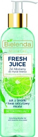 Bielenda Fresh Juice Detoksykujący Żel Micelarny do Mycia Twarzy z Limonką do Cery Tłustej i Mieszanej 190ml