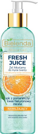 Bielenda Fresh Juice Nawilżający Żel Micelarny do Mycia Twarzy z Pomarańczą do Cery Suchej i Wrażliwej 190ml