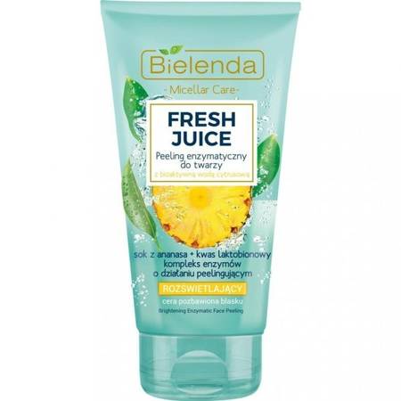 Bielenda Fresh Juice Rozświetlający Peeling Enzymatyczny od Twarzy z Ananasem do Cery Pozbawionej Blasku 150g