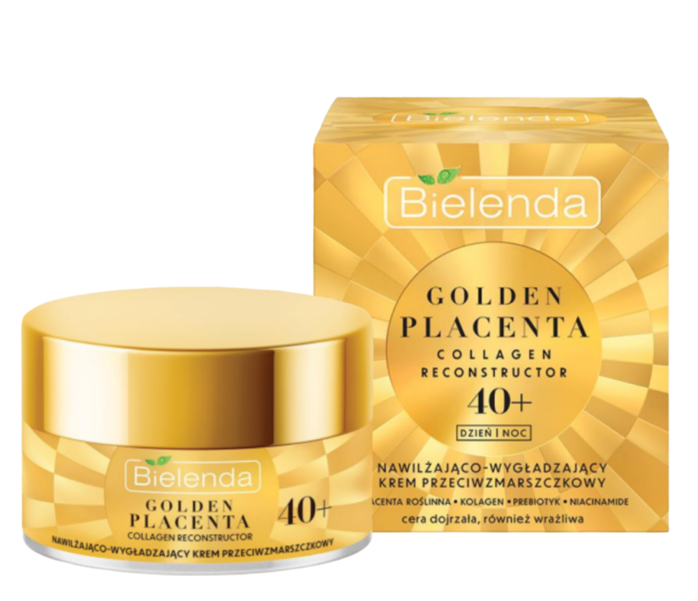 Bielenda Golden Placenta Collagen Reconstructor Nawilżająco-Wygładzający Krem Przeciwzmarszczkowy 40+ na Dzień i Noc 50ml