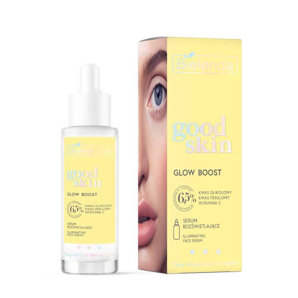 Bielenda Good Skin Glow Boost Rozświetlające Serum z Kwasem Glikolowym Witaminą C i Kwasem Ferulowym 30ml