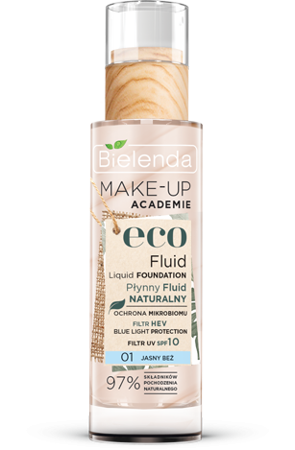 Bielenda Make-Up Academie Eco Fluid Liquid Foundation Naturalny Płynny Fluid 01 Light Beige 30g