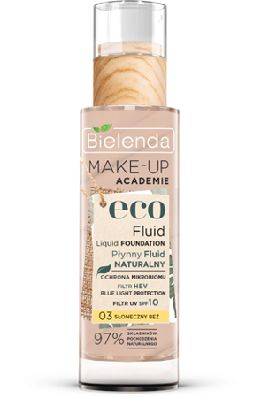 Bielenda Make-Up Academie Eco Fluid Liquid Foundation Naturalny Płynny Fluid 03 Sunny Beige 30g