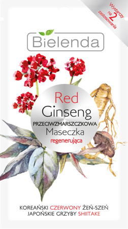 Bielenda Red Ginseng Przeciwzmarszczkowa Maseczka Regenerująca 8g