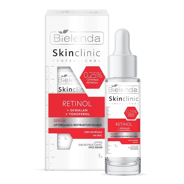 Bielenda Skin Clinic Professional Serum Liftingująco-Restrukturyzujące z Retinolem na Noc dla Cery Dojrzałej 30ml