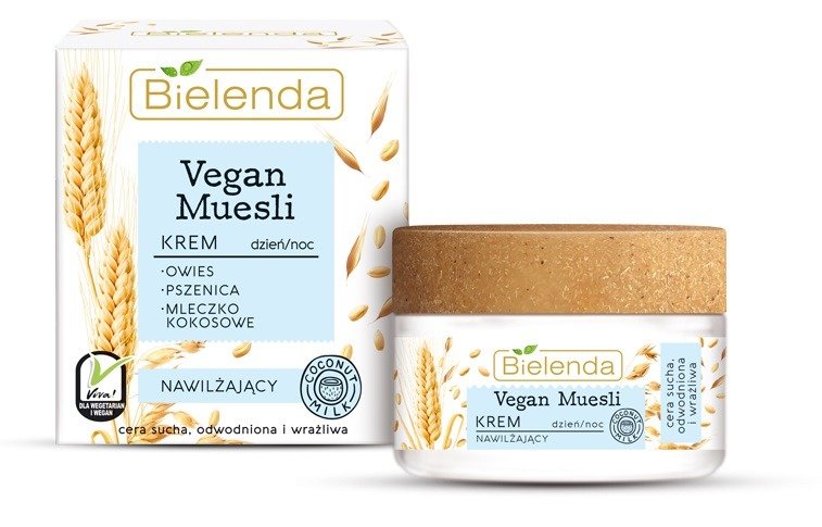 Bielenda Vegan MuesIi Krem Nawilżający z Pszenicą Owsem i Mleczkiem Kokosowym do Suchej Cery 50ml