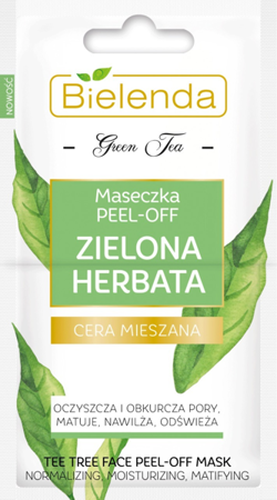 Bielenda Zielona Herbata Oczyszczająca Maseczka Peel-Off do Cery Mieszanej  2x5g