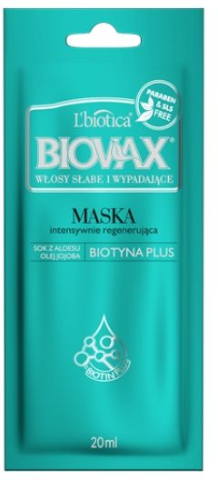 Biovax Intensywnie Regenerująca Maseczka Do Włosów Słabych 20ml