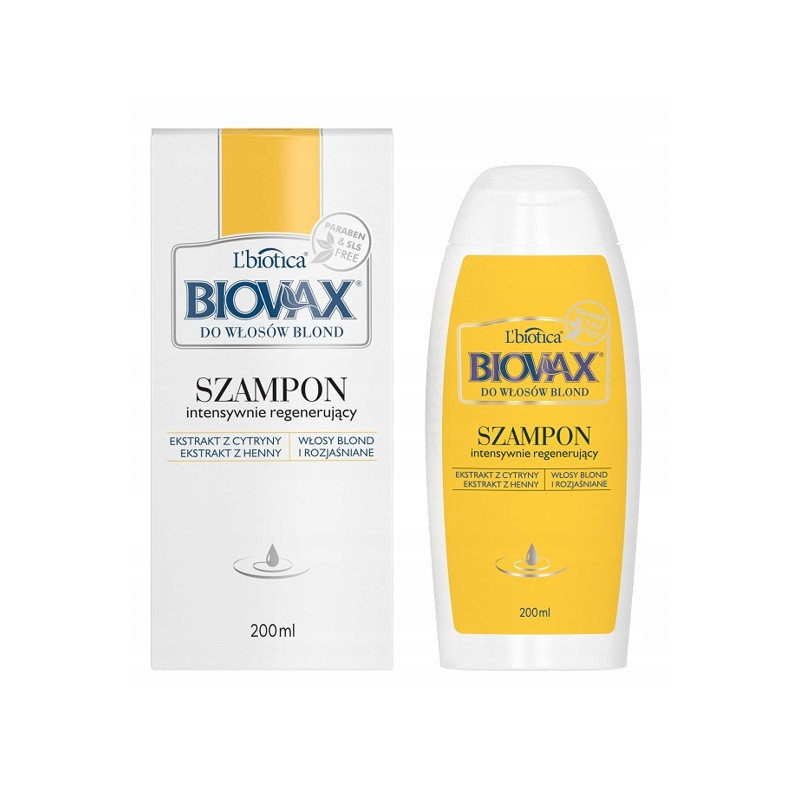 Biovax Szampon Intensywnie Regenerujący Do Włosów Blond 200ml