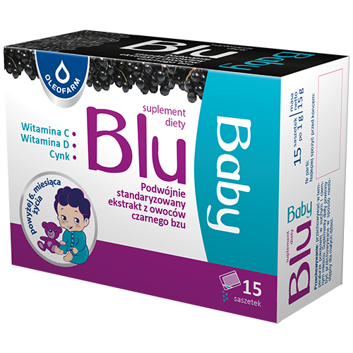Blu Baby Podwójnie Standaryzowany Ekstrakt z Owoców Czarnego Bzu 15 Saszetek