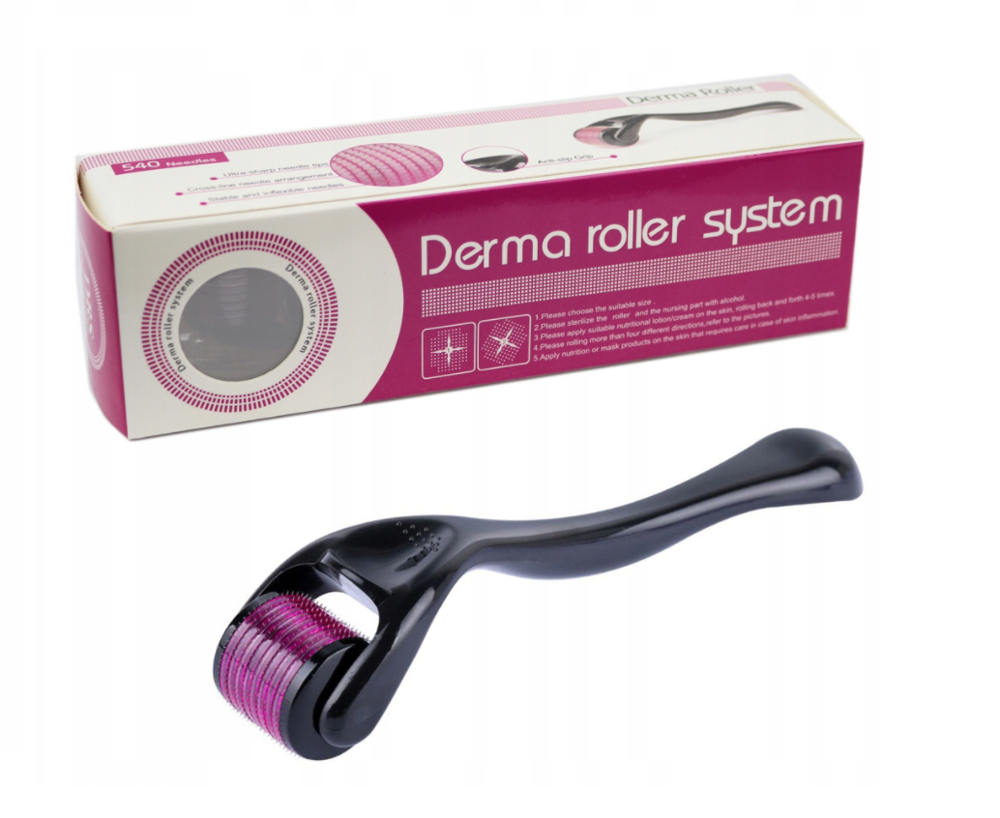 Derma Roller System do Mezoterapii Igłowej Skóry Twarzy i Głowy 540 Tytanowych Igieł 1 Sztuka