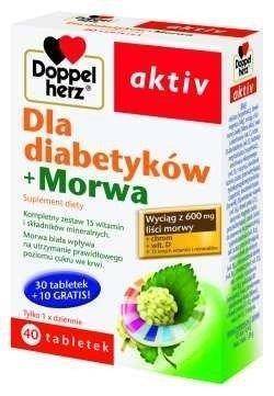 Doppelherz Aktiv dla Diabetyków + Morwa Odchudzanie Regulacja Cukru 40tabl.