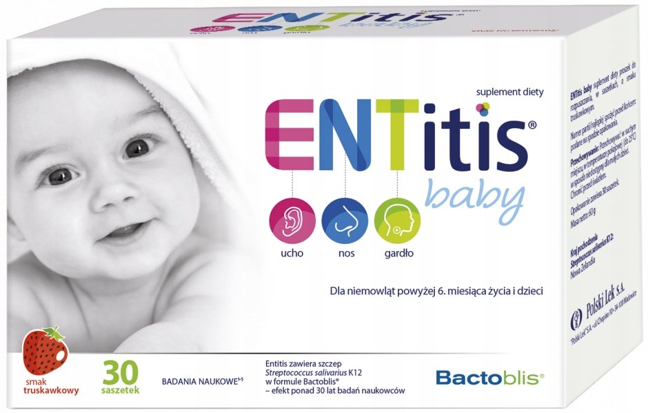 ENTitis Baby o Smaku Truskawkowym dla Niemowląt 30 Saszetek