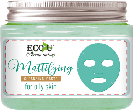 EcoU Matująco-Oczyszczająca Pasta do Tłustej Cery Zielona Glinka 150ml