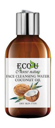 EcoU Woda do Mycia Twarzy z Naturalnym Olejkiem Kokosowym do Skóry Suchej 200ml