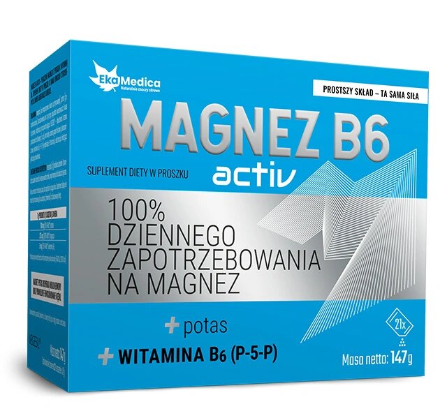 EkaMedica Magnez B6 Activ Wspomagający Układ Nerwowy i Pracę Mięśni 21x7g Saszetki