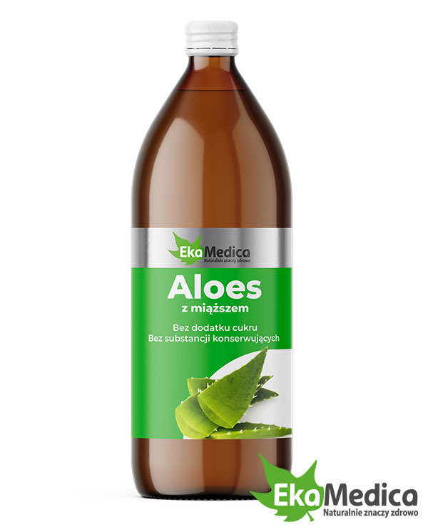 EkaMedica Naturalny Sok Aloes z Miąższem 99,8% 500 ml
