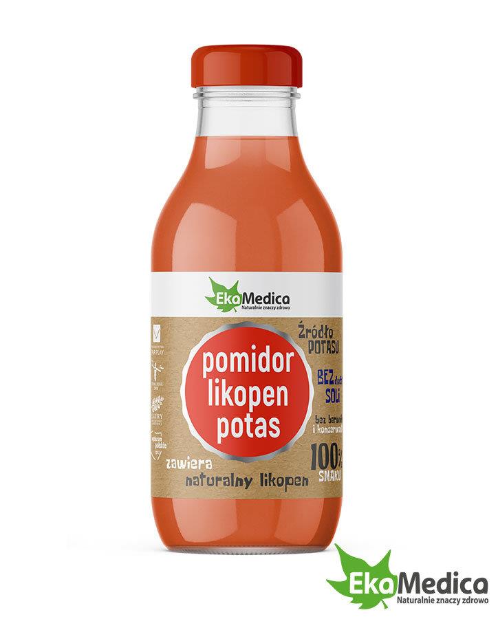 EkaMedica Sok 100% Pomidor Likopen Potas na Układ Nerwowy Mięśnie i Ciśnienie Krwi 300ml