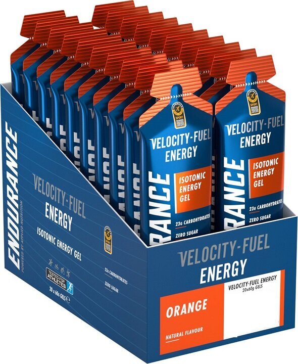 Endurance Energy Isotonic Energy Gel, Orange - 20 x 60g