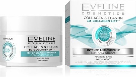Eveline 3D Collagen Lift Krem Silnie Przeciwzmarszczkowy do Cery Dojrzałej na Dzień i Noc 50ml