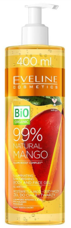 Eveline 99% Natural Mango Rozświetlający i Odżywczy Żel do Ciała i Twarzy 400ml