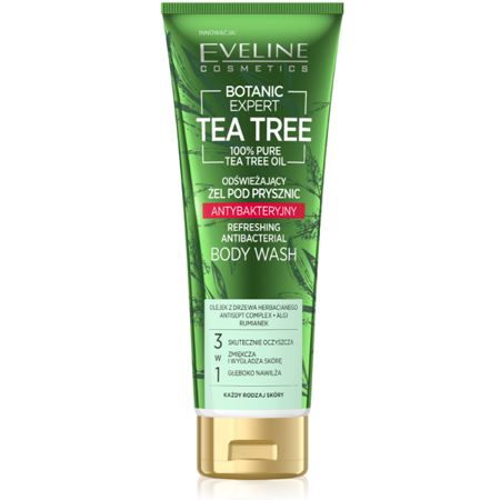 Eveline Botanic Expert Tea Tree Odświeżający Żel pod Prysznic Antybakteryjny 250ml  