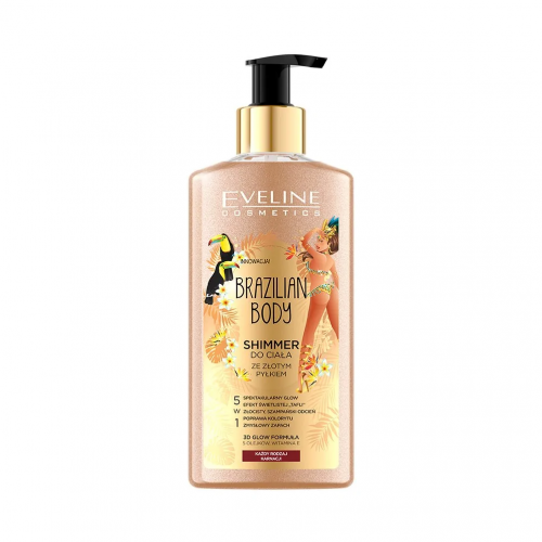 Eveline Brazilian Body Shimmer do Ciała ze Złotym Pyłem do Każdego Typu Skóry 150ml