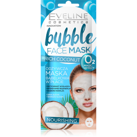 Eveline Bubble Face Mask Kokosowa Odżywcza Maska w Płachcie Niwelująca Suchość 1 Szt