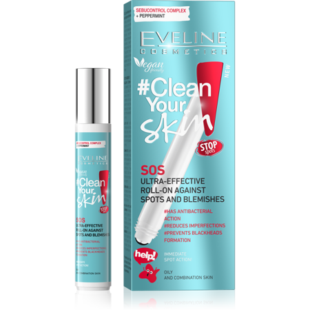 Eveline Clean Your Skin Efektywny Roll On przeciw Niedoskonałościom do Cery Problematycznej 15ml