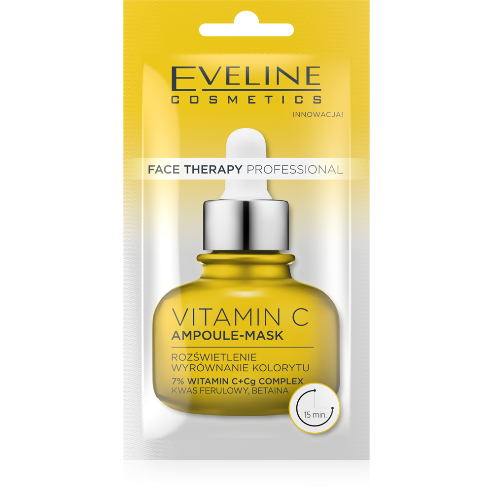 Eveline Face Therapy Professional Ampoule-Mask Vitamin C Rozświetlająca Maska w Kremie dla Skóry Szarej 8ml