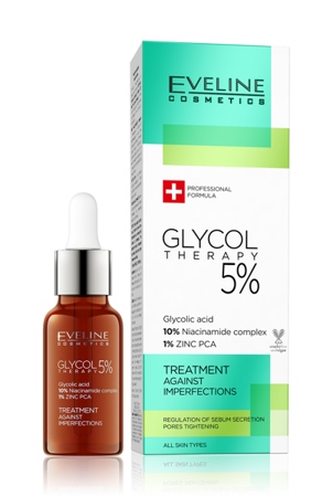 Eveline Glycol Therapy 5% Kuracja przeciw Niedoskonałościom do Każdego Typu Cery 18ml