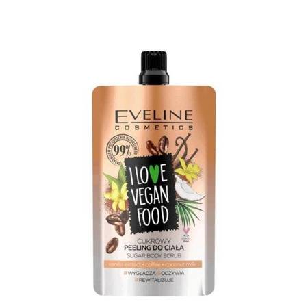 Eveline I Love Vegan Food Cukrowy Wygładzający Peeling do Ciała z Kawą i Wanilią 75ml