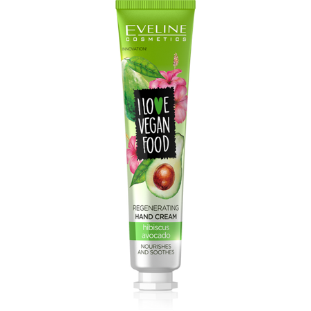 Eveline I Love Vegan Food Regenerujący Krem do Rąk z Awokado i Hibiskusem 50ml