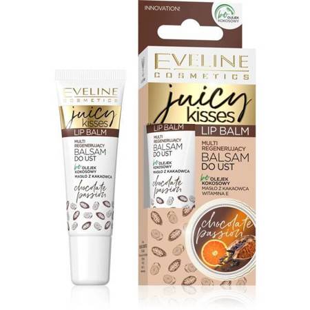 Eveline Juicy Kisses Multi Regenerujący Balsam do Ust Chocolate Passion z Witaminą E 12ml