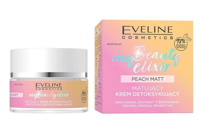 Eveline My Beauty Elixir Matujący Krem Detoksykujący z Ekstraktami z Brzoskwini 50ml