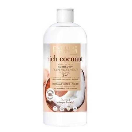 Eveline Rich Coconut Kokosowy Nawilżający Płyn Micelarny Tonik do Każdego Typu Cery 500ml