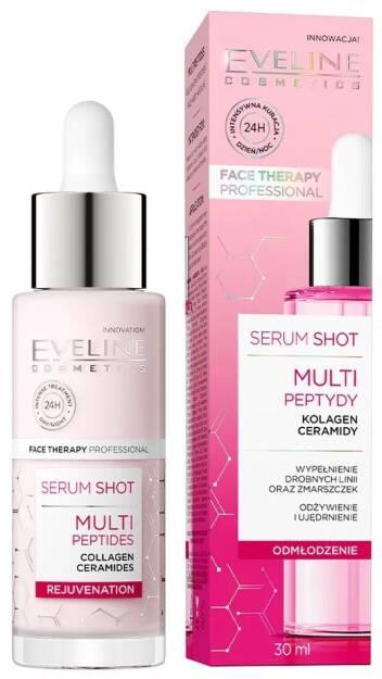 Eveline Serum Shot Kuracja Multipeptydy Ujędrniające Serum do Twarzy Szyi i Dekoltu 30ml