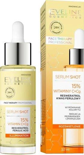 Eveline Serum Shot Kuracja Rozświetlająca na Przebarwienia 15% Witaminy C+Cg 30ml